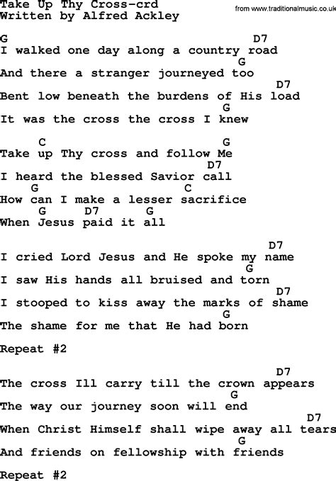 Top 500 Hymn: Take Up Thy Cross - lyrics, chords and PDF