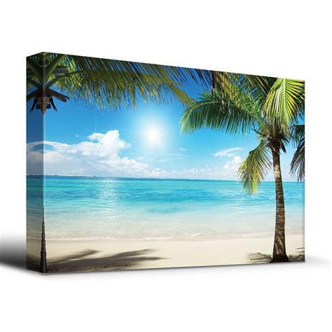 wall26 - Tropical Blue Waters Framed by Palms - Canvas Art Home Decor - 16x24 inches - Walmart ...