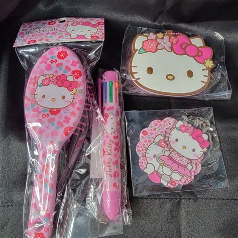 Hello Kitty Flower Crown Four Piece Set: Brush, Bag... - Depop