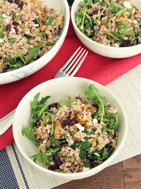 Brown Rice Salad with Feta and Cranberries - Slow The Cook Down