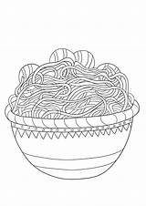 Spaghetti Coloring Page sketch template