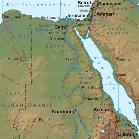 Relief Map of Egypt