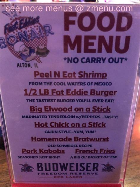 Online Menu of Fast Eddie's Bon Air Restaurant, Alton, Illinois, 62002 ...