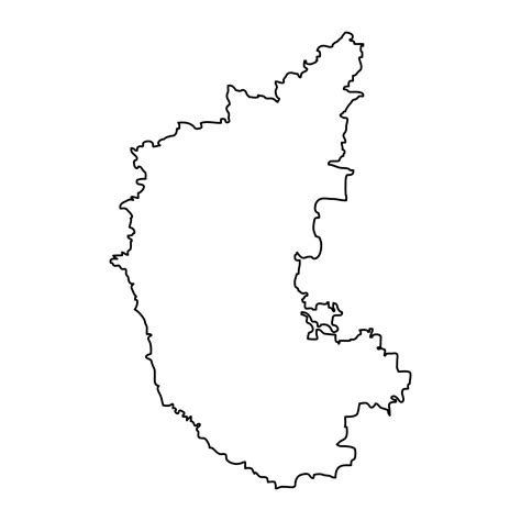 Karnataka state map, administrative division of India. Vector ...