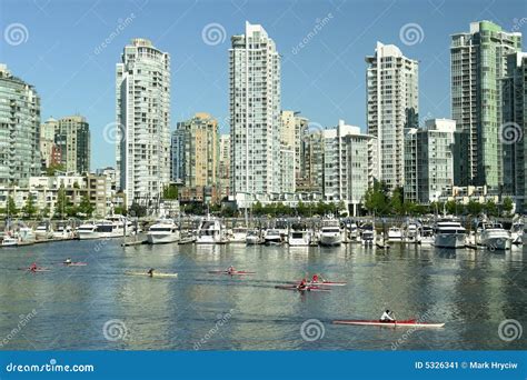 Vancouver City Skyline Canada Stock Image - Image of british, paddling ...