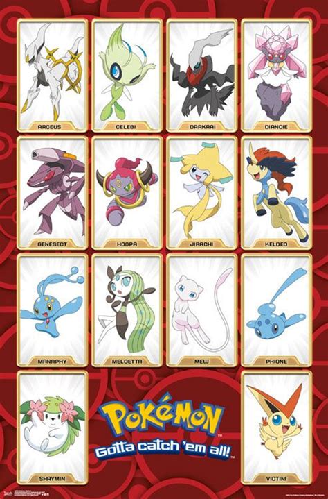 Mythical Pokémon Poster - Jirachi, Arceus, Celebi, Mew - RetreatCost.com - Pokémon TCG & Accessories