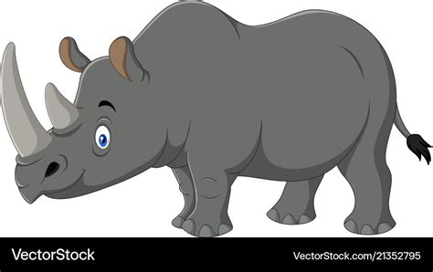 Cartoon rhino mascot Royalty Free Vector Image