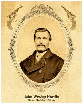 JOHN WESLEY HARDIN Old West Gunfighter Legend 8x10 Photo Restoration ...