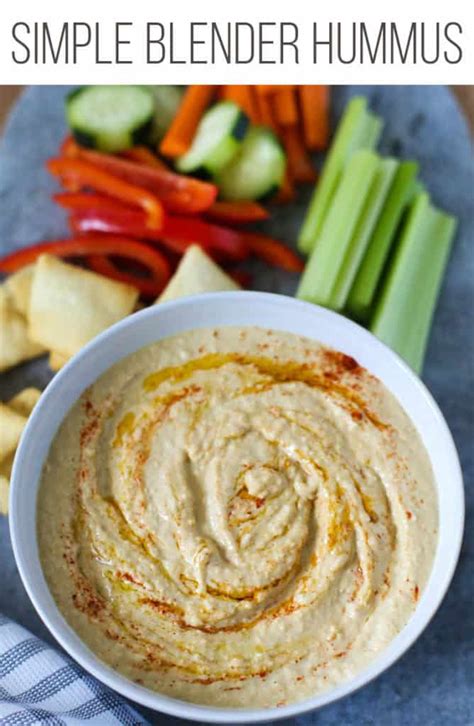 Simple Homemade Blender Hummus - Thriving Home