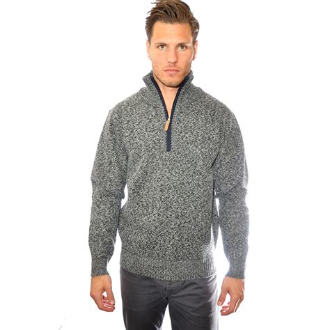 Men's Fleece Lined Quarter Zip Sweater (M-2X) - BelleChic