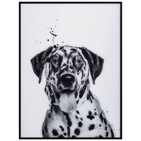 "Dalmatian" Black and White Pet Paintings on Printed Glass Encased with ...