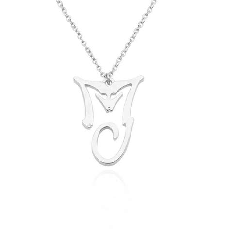 Michael Jackson Memorial Necklace Silver Color Letter MJ Necklaces & Pendants Fashion Jewelry ...