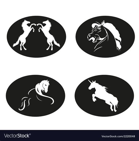 Black and white horse logo Royalty Free Vector Image