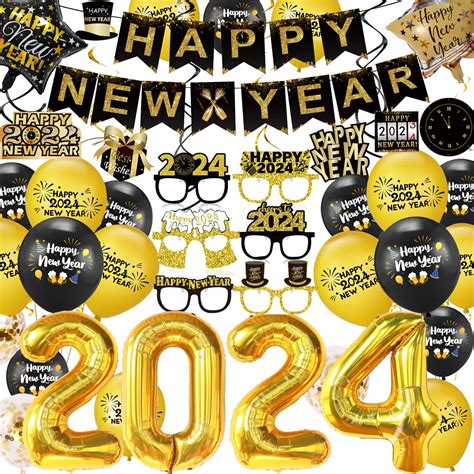 Buy New Year 2024 Decorations New Years Eve Party Supplies 2024 Happy New Year Banner New Year ...