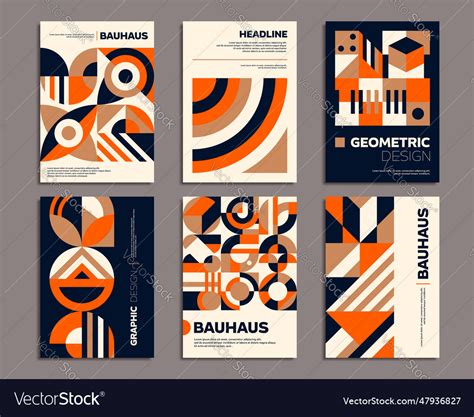 Bauhaus posters with geometric abstract patterns Vector Image