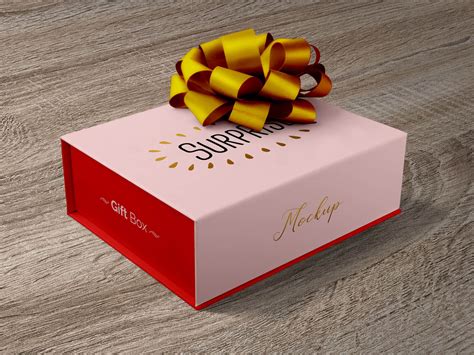 Free Gift Packaging Box Mockup PSD - Designbolts