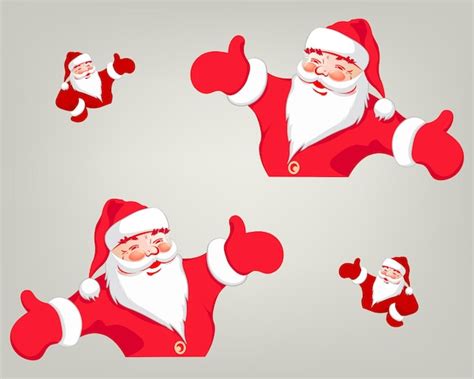 Premium Vector | Image of santa claus red set