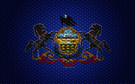 Download wallpapers Flag of Pennsylvania, 4k, American state, creative ...