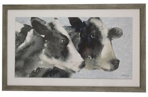 Framed Print Kissing Cows | Wholesale Homewares And Giftware | Lavida Trading Country Flair ...