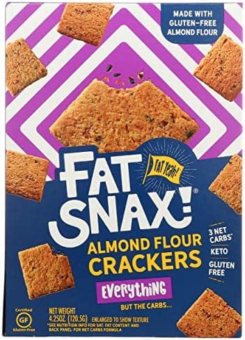 Amazon.com: Fat Snax Everything Flavor Almond Flour Crackers, Keto, Gluten Free, 4.25 Ounce ...