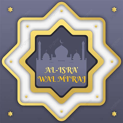 Isra Mi Raj PNG Transparent, Dark Blue And Glowing Gold With Mosque ...