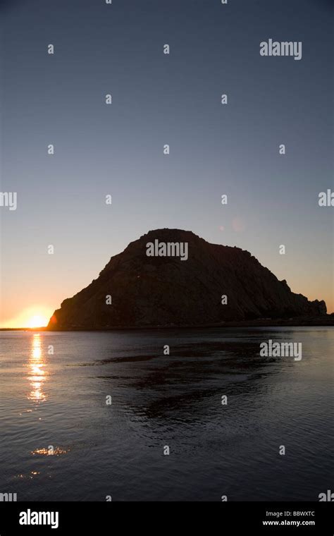 Morro rock at sunset Stock Photo - Alamy