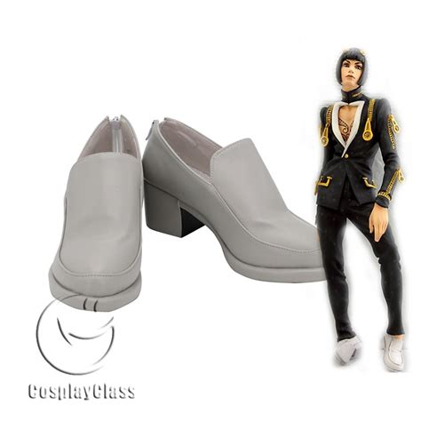 JoJo`s Bizarre Adventure Bruno Bucciarati White Cosplay Shoes - CosplayClass