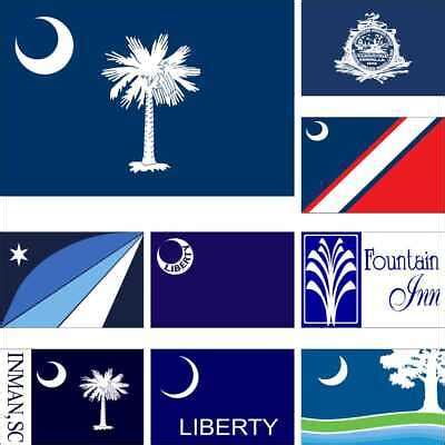 South Carolina City Flag Charleston Clinton Columbia Fort Moultrie ...