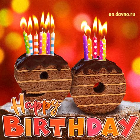 90th Birthday Card - Chocolate Cake and Candles - Download on Davno