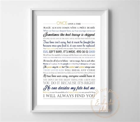 Once Upon a Time Quotes Print - Movie Quote Wall Art