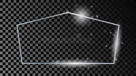 Silver Glowing Tetragon Shape Frame with Sparkles Stock Vector - Illustration of glare, line ...