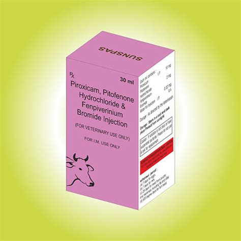 Piroxicam with Pitofenone veterinary injection in Third party manufacturing Manufacturer ...