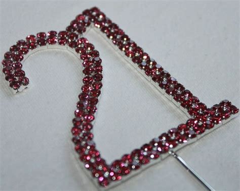 Pink Number 21 Cake Pick Topper Decoration 21st Diamante Sparkly - en 2024