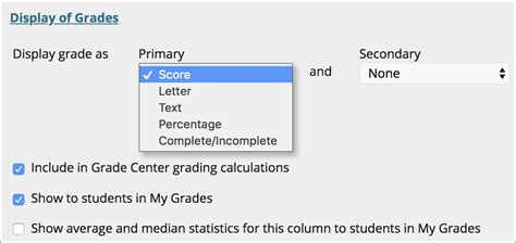 Assignment Grade Settings