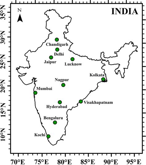 Map of India and location of study regions, the Indian metropolitan ...