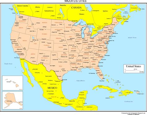 Map Of United States And Canada With Cities