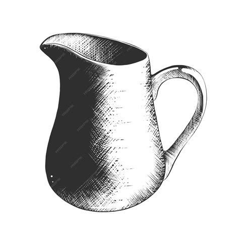 Premium Vector | Hand drawn sketch of milk jug in monochrome