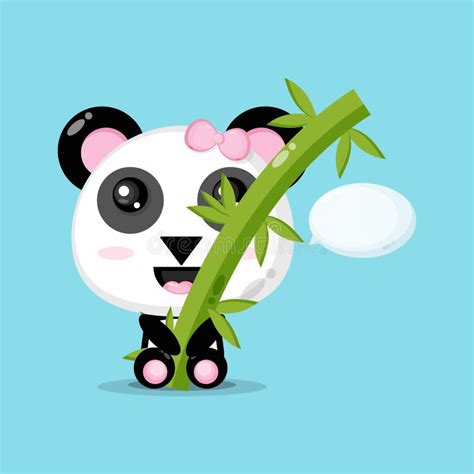 Cute panda hugs bamboo stock illustration. Illustration of baby - 196691924