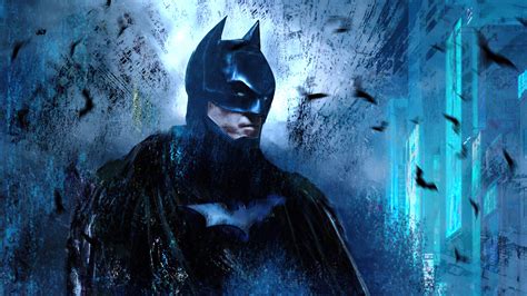 Batman In Blue Building Background 4K HD Batman Wallpapers | HD Wallpapers | ID #45387