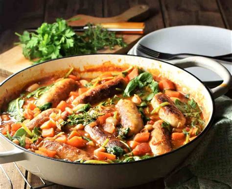 Sausage and Bean Casserole with Spinach - Everyday Healthy Recipes