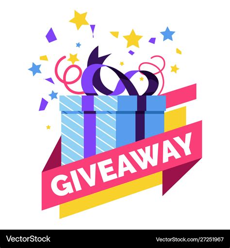 Gift box giveaway isolated icon social media Vector Image