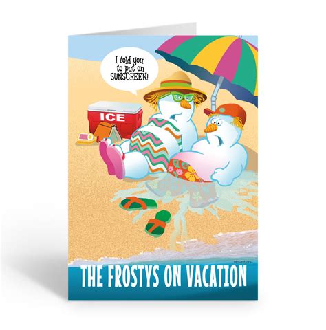 Stonehouse Collection: Funny Snowman Beach Christmas Card