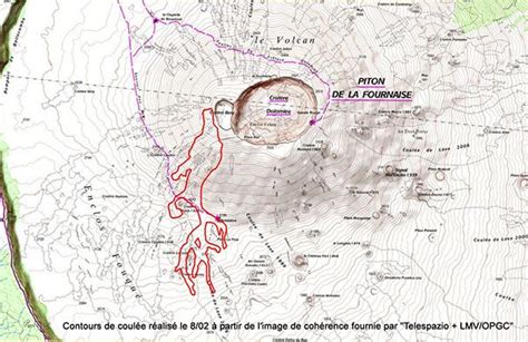 Le volcan du Piton de la Fournaise sur l'île de la Réunion | Map, Image, Map screenshot