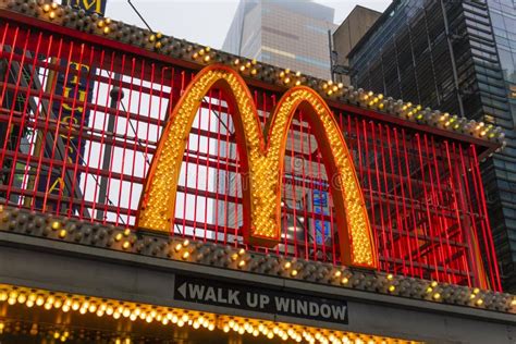 The Light Box McDonald`s Sign on the McDonald`s Restaurant on Night ...