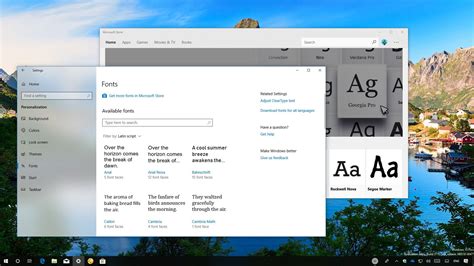 How to manage Fonts settings on the Windows 10 April 2018 Update ...