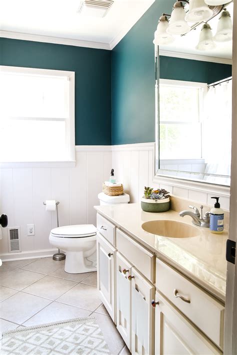 Teal Painted Bathroom Makeover - Bless'er House