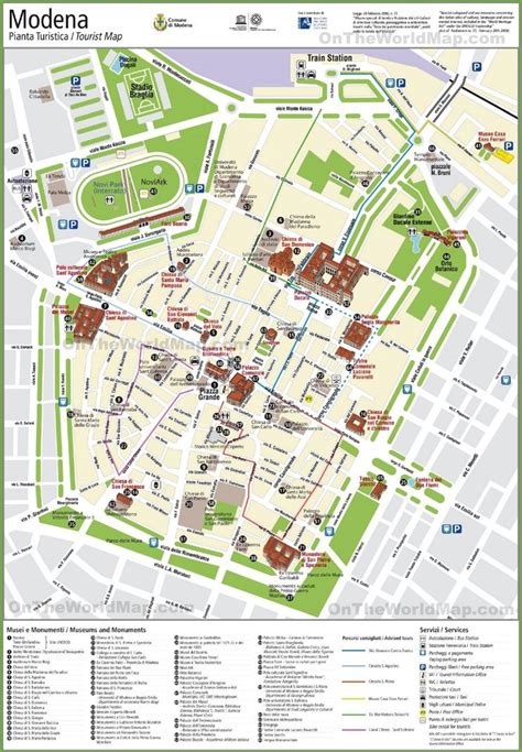 Modena tourist attractions map Tourist Map, Modena, City Maps, Train Station, Tourist Attraction ...