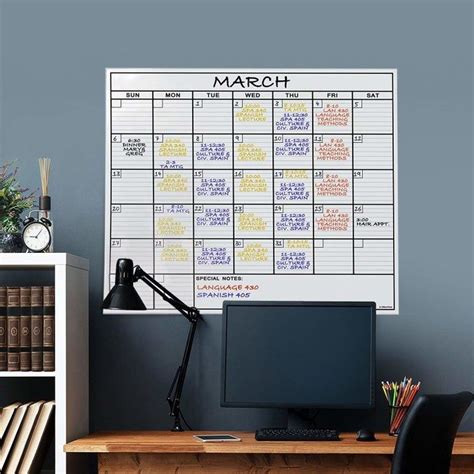 An extra-large dry erase calendar big enough to handle everything you've got to stay on top of ...