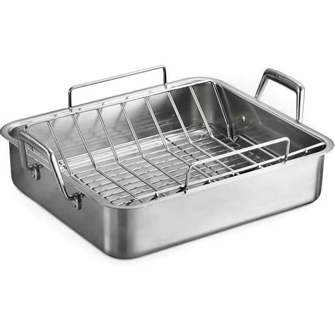 Tramontina 16.5" Deep Roasting Pan with Basting Grill and V-Rack - Walmart.com