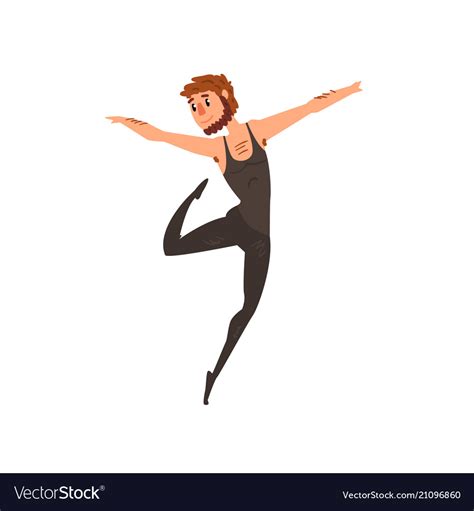 Male ballet dancer character dancing cartoon Vector Image